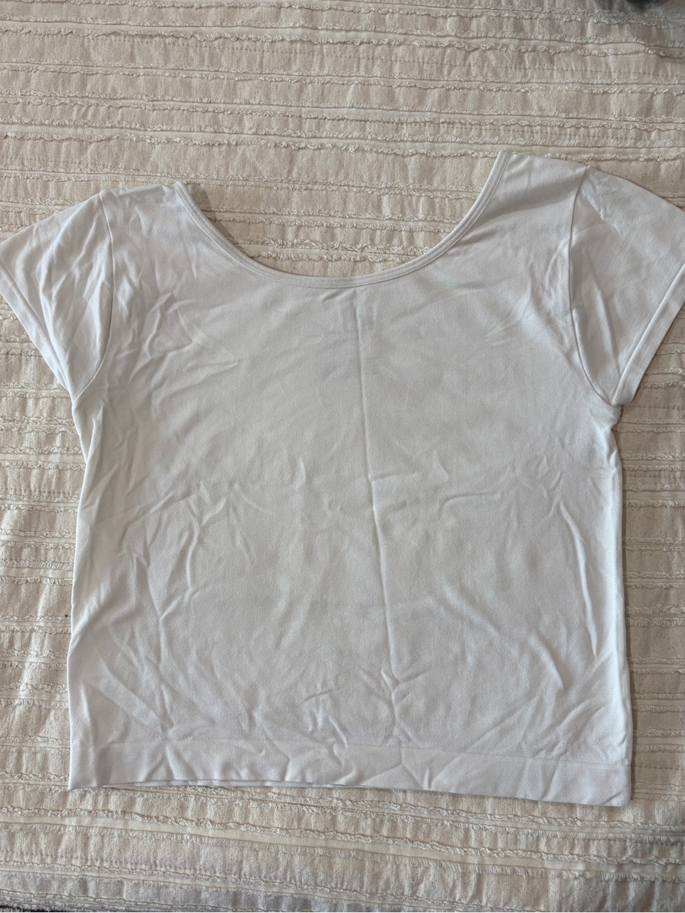 Free People Cap Sleeve White Scoop Neck Short Sleeve Top Tee